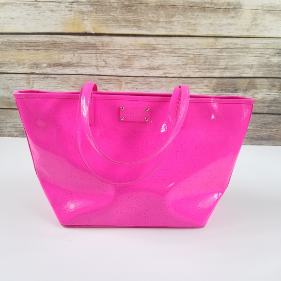 Kate Spade Perforated Heart Print Leather Tote Bag - Picture 7 of 8